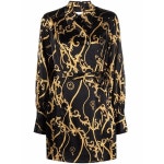 가니 오가닉 실크 프린트 랩 드레스 F6523 099 BLACK Black : 페칭