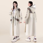 오버핏 후드 레인코트 예쁜 비옷 롱 코트형 전신 패션 우비 : 페퍼그린