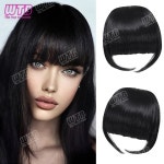 합성 프렌치 뱅 헤어 클립 페이크 프린지(템플 포함) 여성용 헤어피스 데일리 천연 곡선 익스텐션 자연 색상 : 키타야마마켓