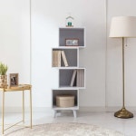 지그재그 4단수납장 SRC-259 모던디자인수납가구 인테리어효과수납가구 : MODOO모아