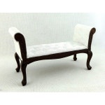 멜로디 제인 돌스 마호가니 화이트 롱 존 침대 끝 의자 벤치 미니어처 가구 보관 : 오브바이브