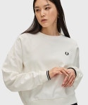 FRED PERRY 프레드페리 접수 중 팁드 스웨트셔츠 팁 라인 여성용 G1148 화이트 : 하코재팬