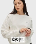FRED PERRY 프레드페리 접수 중 팁드 스웨트셔츠 팁 라인 여성용 G1148 블랙 : 하코재팬