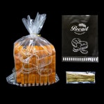 100개 11인치 x 14인치 하단 접선 빵 봉투(끈 포함), 투명 인쇄 셀로판 봉투, 수제 또는 제과점용 : woont01