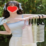 니트 소프트 여성 스트라이프 4컬러 끈나시 : 청년 보부상단