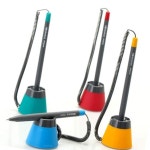 모던 고정형 볼펜 12개입 데스크 부착 접수대 : 실버비트