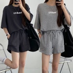 여성 반팔 트레이닝복 홈웨어 여성 반바지 세트 URK-313 활동적인 : BlingBox