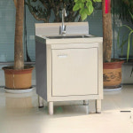 주방씽크대 주방싱크대 업소용 스테인리스 스틸 스텐 대형 식당 싱크볼 수전 학교 유치원 업그레이드 100x50x80 수조 C : 로엔ILOEN