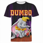 코끼리 덤보 티모시 여름 반팔 커플 러닝복 티셔츠 굿즈 3D 프린트 어린이 캐주얼 하라주 소년 오버사이즈 상의 의류 : 산인고릴라