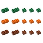 15점 그린/주황/갈색 듀플로 완벽호환 큰레고 블록 형태 남녀노소 교육 : 와이즈비 사이언스