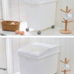 밀가루 보관통 잡곡 이동식 밀가루통 곡물 업소용 보관함 밀폐 : 식스원몰