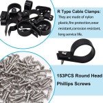 TWTADE 케이블 클램프 R형 306pcs 케이블정리 선정리 H-049 : 제이에이치상사2