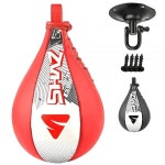 SHAZ Skin-Tec 가죽 복싱 스피드 백, 회전 펀칭 트레이닝 스피드백 MMA 무에타이 펀치 볼... 스피드볼 포함(레드/화이트)279 : 라이프하우스몰7