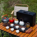 일본식 휴대용 티팟세트 차 우리기 찻잔 세트 다기 티팟 : 서치올원