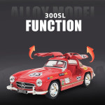 132 벤츠 300SL 35 빈티지 클래식 합금 금속 다이캐스트 모델 자동차 소리와 빛 뒤로 아이들의 컬렉션 취미 : 명성비앤비