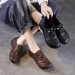 셉띠엠브레 여자플랫슈즈 빈티지 가죽 편직 가을 소 스트랩 프트 플랫 단화 UNO3 : 셉띠엠브레124