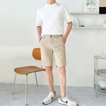 바지 팬츠 베이지 블랙 반바지 019 남성 의류 남자 허리 편한 : 두키샵