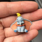 티모시 코끼리 덤보 캐리어 노트북 카드 팬시 스티커 굿즈 아주 작은 피규어 dumbo PVC 액션 모델 장난감 케이크 장식 DIY 재료 24 피스 2.5cm... 