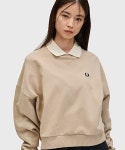 FRED PERRY 프레드페리 팁라인 스웨트셔츠 여성용 G1148 다크 베이지 : 하코재팬