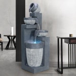 풍수 물레방아 분수 장식 분수대 실내분수 물레방아분수 미니분수 2007B 중형 높이 116cm 공 포함 : 클로이64