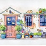 어반스케치 드로잉 도안 취미 컬러링 색칠공부도안 : 한빛트레이드1