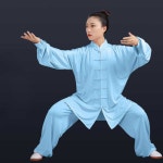 태극권 우슈 도복 무술복 남여공용 수련복 무도복 1. 흰색 긴팔 세트 XS : VALUN