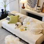 퀄팅형 사계절 방석 누빔 패드 쇼파천 A. 황혼의 어부의 노래  베이지, A. 7070cm : 달팽이나라