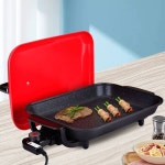 무연 전기 바베큐 그릴 가정용 멀티 전기팬 불판 한국식 커버 없음 깊은 구이 생선 고기팬 표준 : 당군