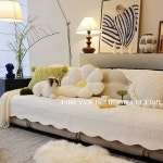 퀄팅형 사계절 방석 누빔 패드 쇼파천 A. 황혼의 어부의 노래  베이지, A. 7070cm : 달팽이나라