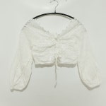 크롭 펀칭 블라우스 F_S0813 : 마데인빈티지
