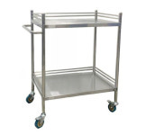 2단 스텐카트 트롤리 이동식 미용 다용도 서빙카트 웨건 서빙 스테인리스 스테인레스 소형 2단/60x40x86cm : 파인비타1177