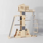 캣휠 고양이 원목 베어링 캣타워 쳇바퀴 미송 나무색 A : 미리오창