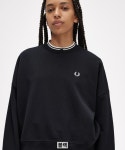 FRED PERRY 프레드페리 팁 스웨트셔츠 여성용 G5135 블랙 : 하코재팬