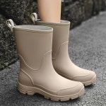 여성 남성 방수 발목 레인부츠 단색 심플 패션 레인슈즈 230-270mm 인박카56625 : 사편차