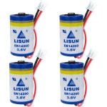 4개 묶음 ER14250 12AA 3.6V 리튬 배터리 1200mAh ER 14250 LS14250 버튼 탑 플러그 포함 : 비에치11번가
