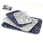 플라워 직사각 네이비 특대 쟁반 호텔트레이 간식트레이 업소쟁반 : 도트레이드