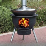 드럼통화덕 캠핑 화로대 숯불 휴대용 드럼통 68CM 난로+스피디헤어 강철 : 하늘하우스