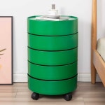 원형 트롤리 미드센츄리 회전 웨건 미드센츄리모던 화이트 4단 : 주식회사리빙온