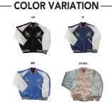 Hoshihime 남성 일본 스타일 호시히메 스카쟌 자수 드래곤 디자인 간절기 항공 점퍼 유니크한 무드의 벚꽃 패턴 봄 가을용 자켓 : 일구대쇼핑