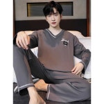 남성용 바지 면 제품 라운지 3XL 세트 잠옷 야드 패션 홈웨어 격자 무늬 큰 1. G9983 남성 L(95-130근) : 라송송