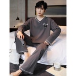 남성용 바지 면 제품 라운지 3XL 세트 잠옷 야드 패션 홈웨어 격자 무늬 큰 1. G9983 남성 L(95-130근) : 라송송