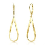 알렉스크래프트 925 스털링 실버 티어드롭 레버백 귀걸이 여성용 트렌디한 워터드롭 드롭 트위스트 뱅글 쥬얼리 14K 골드 도금 하이포알레르기... 