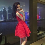 허리 잘록해 보이는 여자 원피스 봄 여름 빨간 드레스 스커트 높은 허리 투투 섹시 : 패션어바웃