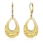 925 스털링 실버 티어드롭 행잉 귀걸이 여성용 해머드 레이어 드롭 보석 하이포알레르기 보헤미안 레버백 선물용 Gold : 알래스카쇼퍼백