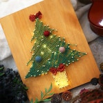 엘리오스 해피트리 스트링아트 크리스마스 원목 타공 led전구 포함 취미 공예 무드등 만들기 키트 집콕놀이 : 씨유니마켓