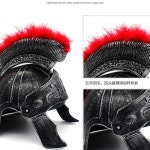 중세기사 투구 공연 은색 갑옷 헬멧 장군 로 A. 금색과 빨간색 사무라이 모자 14세 이상 : 카펜