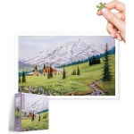 PieceRelax 직소퍼즐 명화 어르신 풍경 장식 성인용 플라스틱 직소 퍼즐 1000조각 산악 평온함 만족스러운 탁상 게임 선물 매트 필요 H3799... 