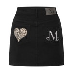 무센트 MUCENT 코론 백 레더 호피 하트 패치 스커트 : 파타인더