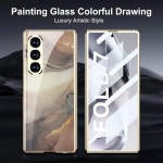 Galaxy z Fold를위한 Dootoo 7 CASE 럭셔리 다채로운 도금 유리 크리스탈 패턴 PC가있는 Galaxy Z fold7 샴페인 골드를위한 올 인 시브... 