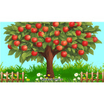 D6267 사과나무 현수막 / 어린이집 유치원 사과 농장 과수원 체험 현수막 제작 가로형 미니_60x54 : 파티붕붕